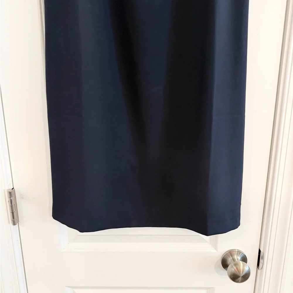 Loft Ruffle Sleeve Navy Shift Dress Size 10 - Picture 4 of 9